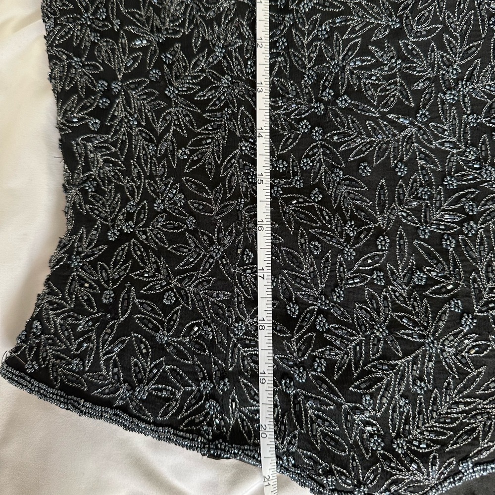 Vintage Papell Boutique Silk Black Beaded Halter Top with Touch of Glamour/Y2K - Picture 8 of 9